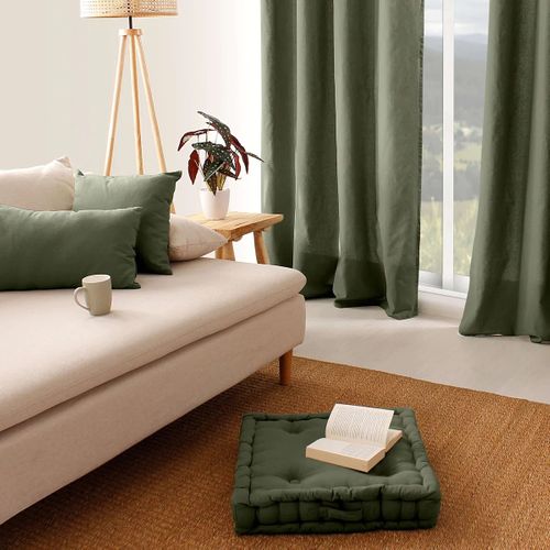 Coussin De Sol Uni 50 X 50 Cm Panama Vert Gris