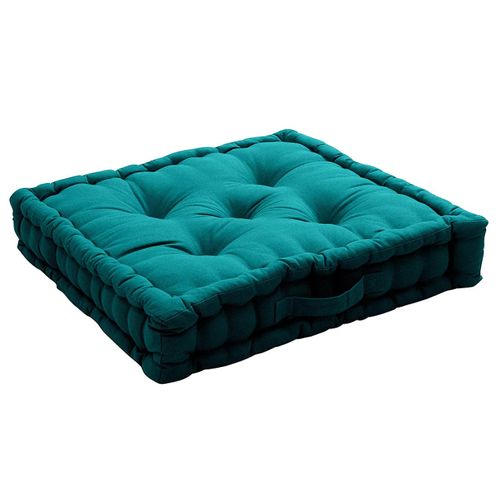 Coussin De Sol Uni 50 X 50 Cm Panama Vert Emeraude