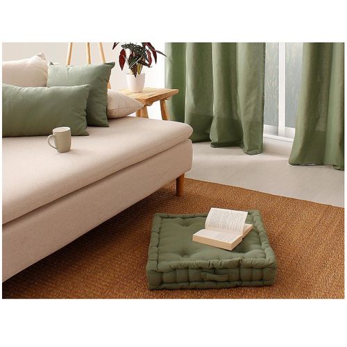Coussin De Sol Uni 50 X 50 Cm Panama Vert Argile