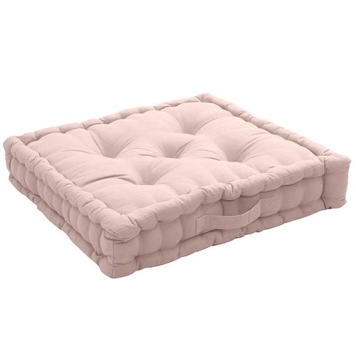Coussin De Sol Uni 50 X 50 Cm Panama Vieux Rose