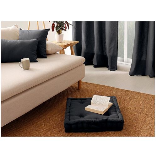 Coussin De Sol Uni 50 X 50 Cm Panama Gris Fonce