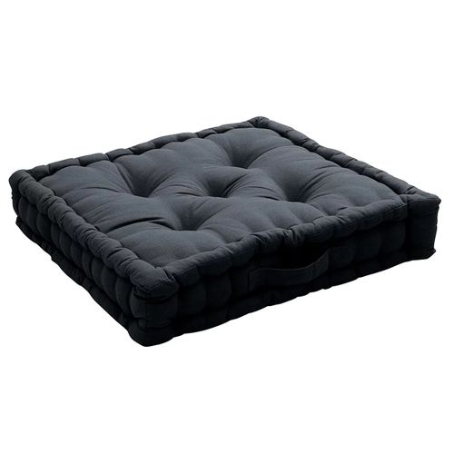 Coussin De Sol Uni 50 X 50 Cm Panama Gris Fonce