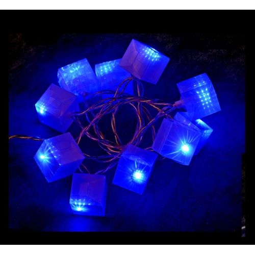Guirlande Électrique Cubes Lumineux 10 LED Bleue