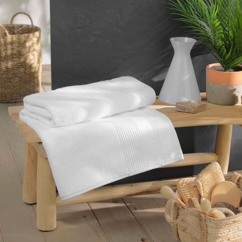 Serviette Ou Drap De Bain En Coton 90 X 150 Cm Tendresse Blanc