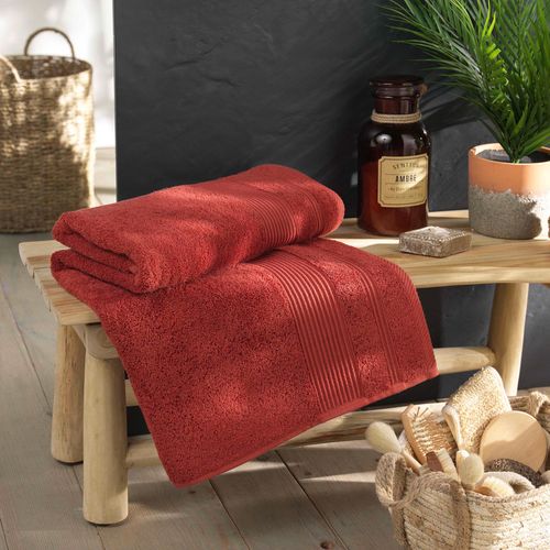 Serviette Ou Drap De Bain En Coton 90 X 150 Cm Tendresse Terracotta