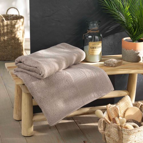 Serviette Ou Drap De Bain En Coton 90 X 150 Cm Tendresse Taupe