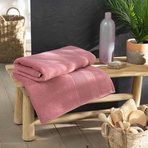 Serviette Ou Drap De Bain En Coton 90 X 150 Cm Tendresse Rose