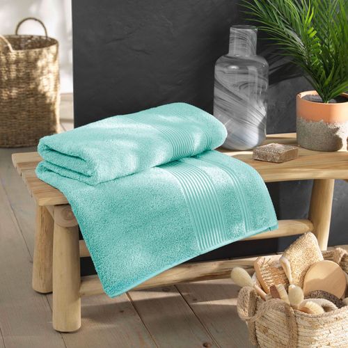 Serviette Ou Drap De Bain En Coton 90 X 150 Cm Tendresse Vert D Eau