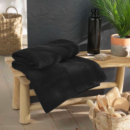 Serviette Ou Drap De Bain En Coton 90 X 150 Cm Tendresse Noir
