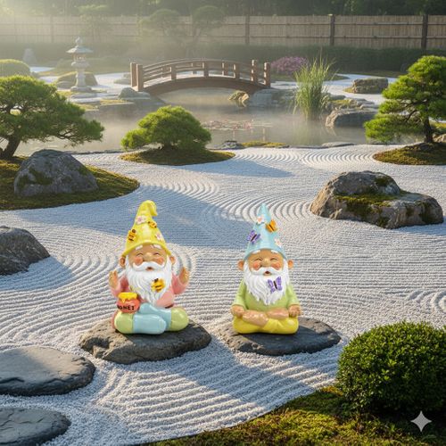 Lot De 2 Décorations Nains De Jardin Pot De Miel 19 Cm