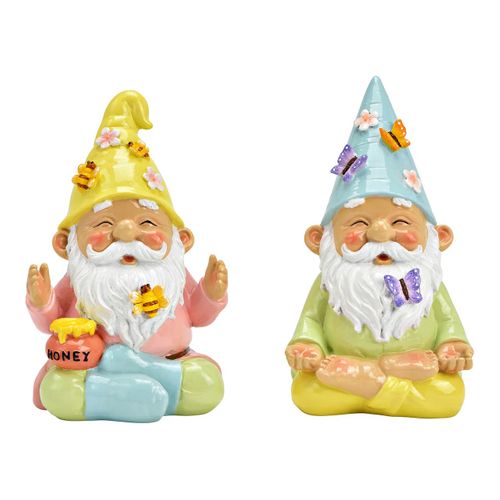 Lot De 2 Décorations Nains De Jardin Pot De Miel 19 Cm