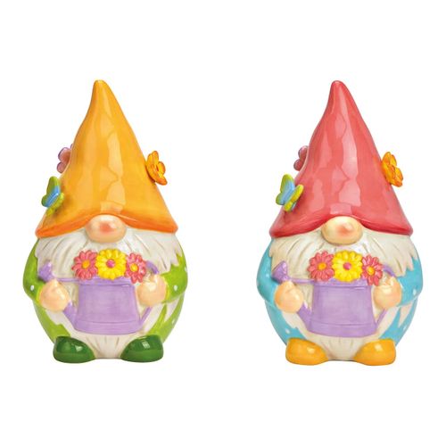 Lot De 2 Décorations Nains De Jardin Arrosoir 19 Cm