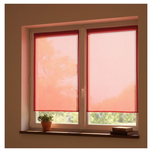 Paire De Rideaux Voile 70 X 200 Cm Brise Bise Rouge