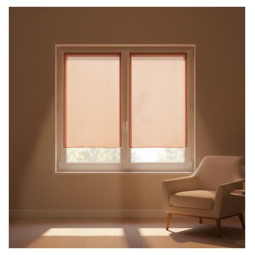 Paire De Rideaux Voile 70 X 200 Cm Brise Bise Terracotta