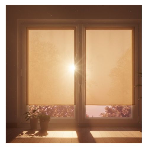 Paire De Rideaux Voile 70 X 200 Cm Brise Bise Moutarde