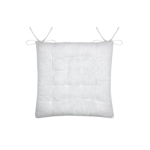 Assise De Chaise Matelassée En Coton 38 X 38 Cm Pop Colors Ecru