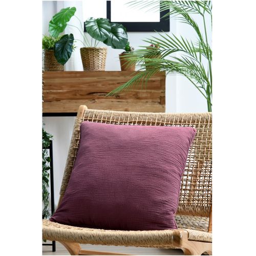 Coussin En Gaze De Coton 45 X 45 Cm Pop Colors Pourpre