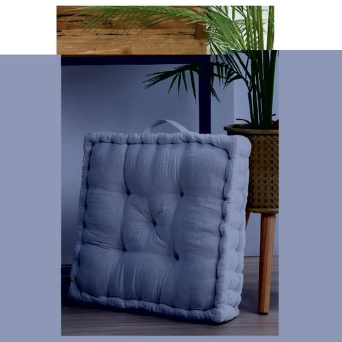 Coussin De Sol Gaze De Coton 45 X 45 Cm Pop Colors Ecru