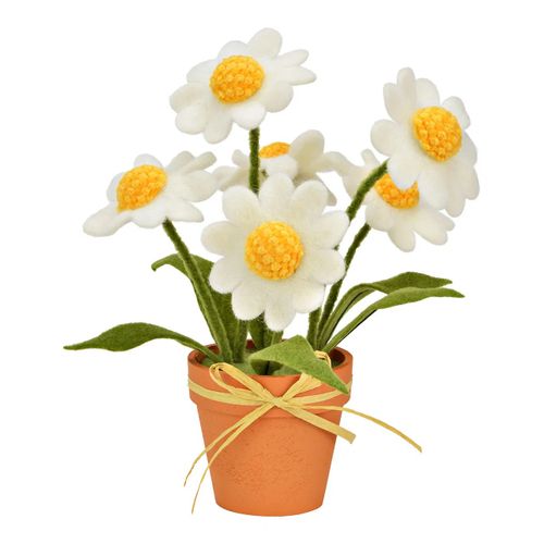 Décoration Marguerites Feutre En Pot De Jardin