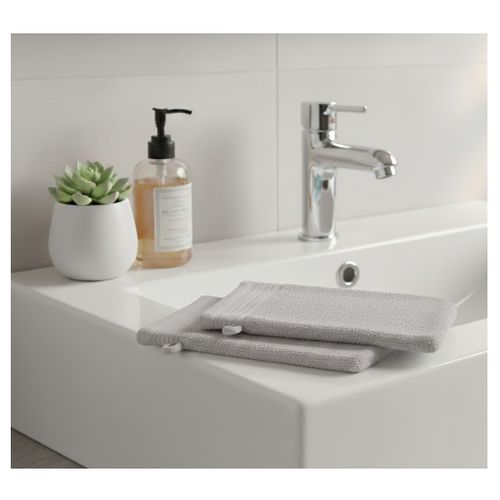 Lot De 2 Gants De Toilette 15 X 21 Cm Lilas Lin