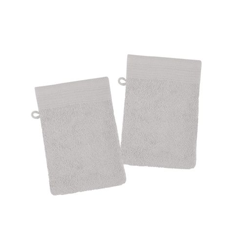 Lot De 2 Gants De Toilette 15 X 21 Cm Lilas Lin