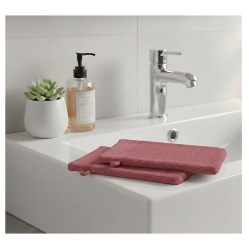 Lot De 2 Gants De Toilette 15 X 21 Cm Lilas Marsala