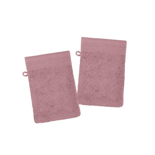 Lot De 2 Gants De Toilette 15 X 21 Cm Lilas Rose