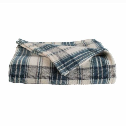 Couverture Avoriaz Bleu Paon 180 X 240 Cm Bleu Foncé