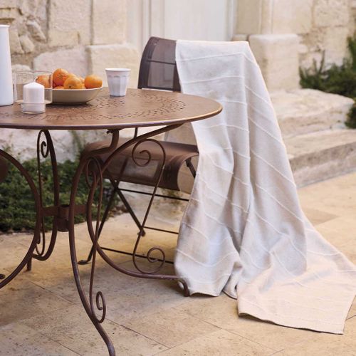 Plaid Tissé Honfleur Naturel 120 X 180 Cm Beige