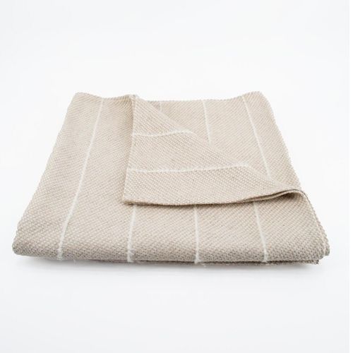 Plaid Tissé Honfleur Naturel 120 X 180 Cm Beige