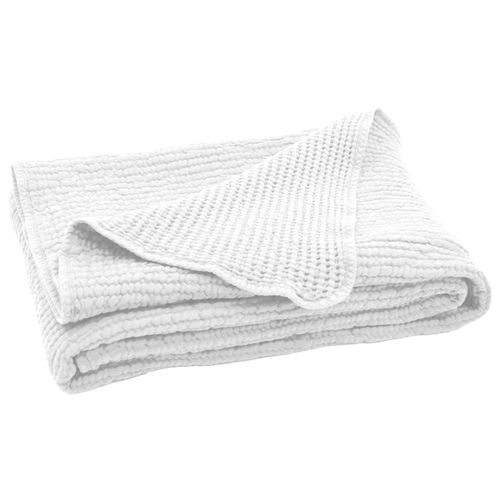 Dessus De Lit Réversible En Coton Nid D'abeille - 270x250 Cm - Blanc