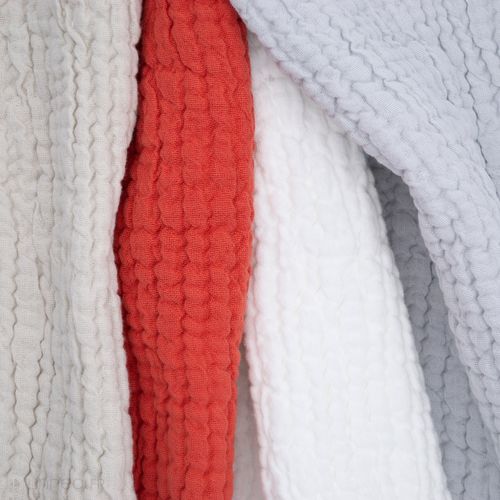 Dessus De Lit Réversible En Coton Nid D'abeille - 270x250 Cm - Blanc