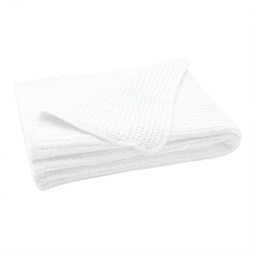 Dessus De Lit Réversible En Coton Nid D'abeille - 180x250 Cm - Blanc