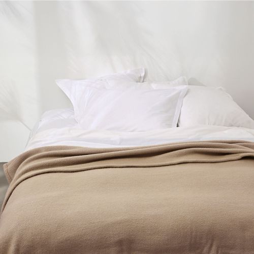 Couverture Chaude 240x260 Marron Taupe En Laine