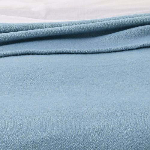 Couverture Laine Naturelle - 220x240 Cm - Bleu Ciel