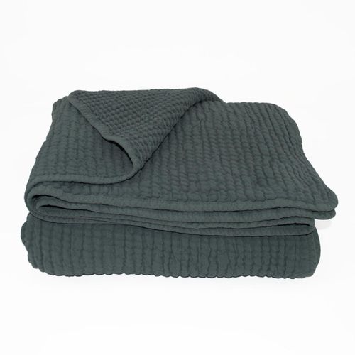 Plaid Jaipur Argile 125 X 180 Cm Gris Foncé