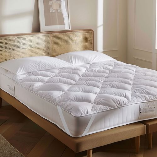 Surmatelas Elastiqué Microfibre - Moelleux 160 X 200 Cm Blanc
