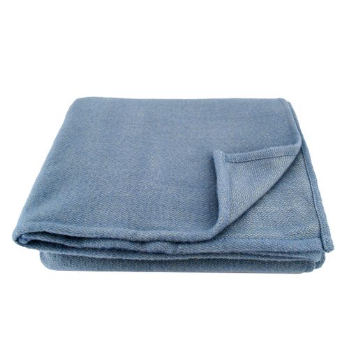 Couverture Pure Laine Ciel 240 X 300 Cm Bleu Clair
