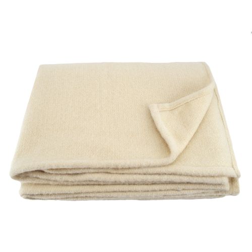 Couverture Pure Laine Naturel 240 X 260 Cm Beige