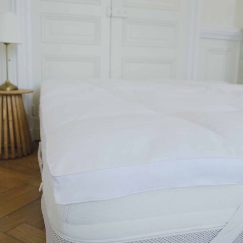 Surmatelas Microfibre Satin 200 X 200 Cm Blanc