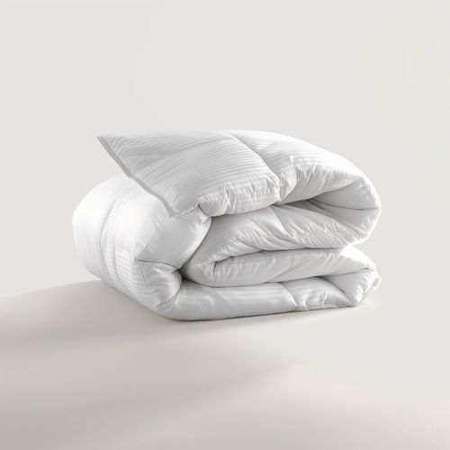 Couette Satin Rayé - Legere 200 X 200 Cm Blanc