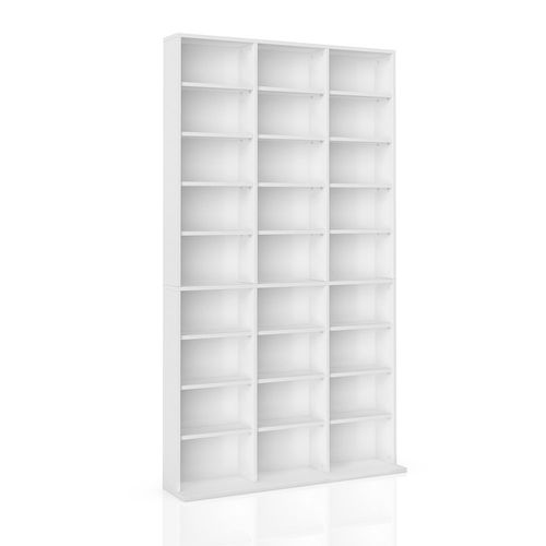Etagère Bibliothèque Range Cd Blanc 102 X 178 X 16 Cm (lxhxp)