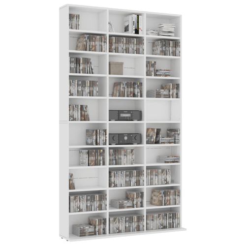 Etagère Bibliothèque Range Cd Blanc 102 X 178 X 16 Cm (lxhxp)