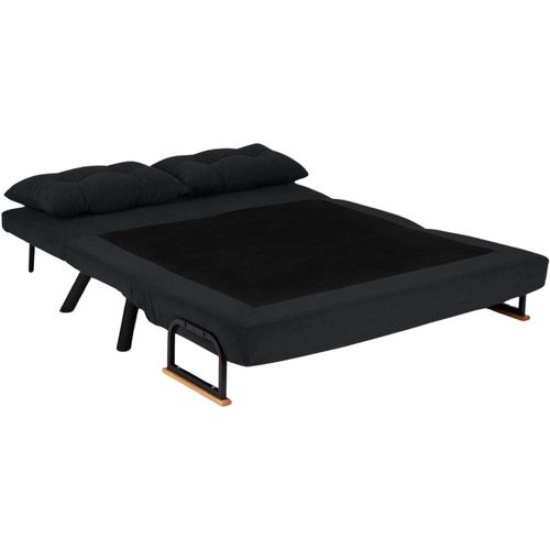 Canapé 2 Places Convertible En Tissu Sando Noir
