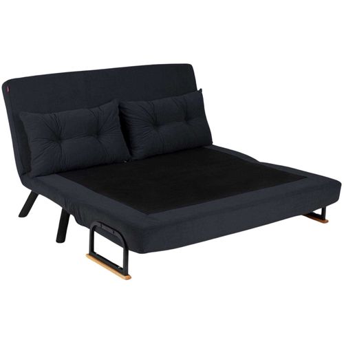Canapé 2 Places Convertible En Tissu Sando Noir