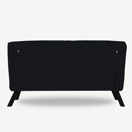 Canapé 2 Places Convertible En Tissu Sando Noir