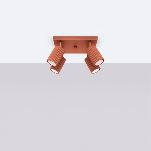 Plafonnier Onyx 4 Rouge Ocre