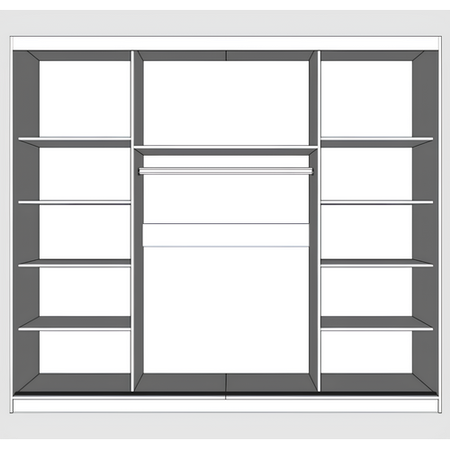 Armoire Eolia 250 Cm - Effet Bois - Chêne