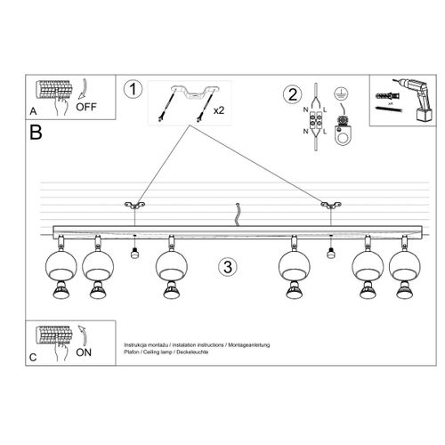 Plafonnier Oculus 6l Blanc