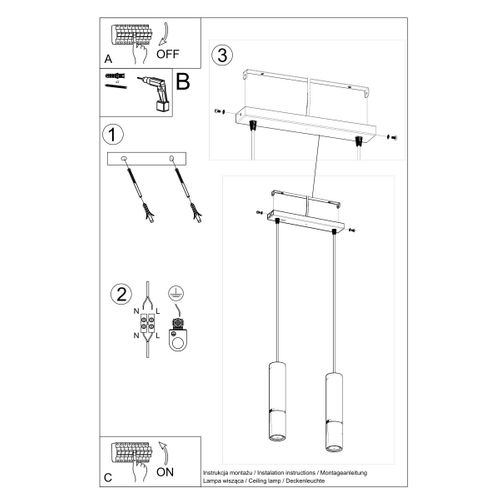 Lampe Suspendue Luminous 2 Noir-doré